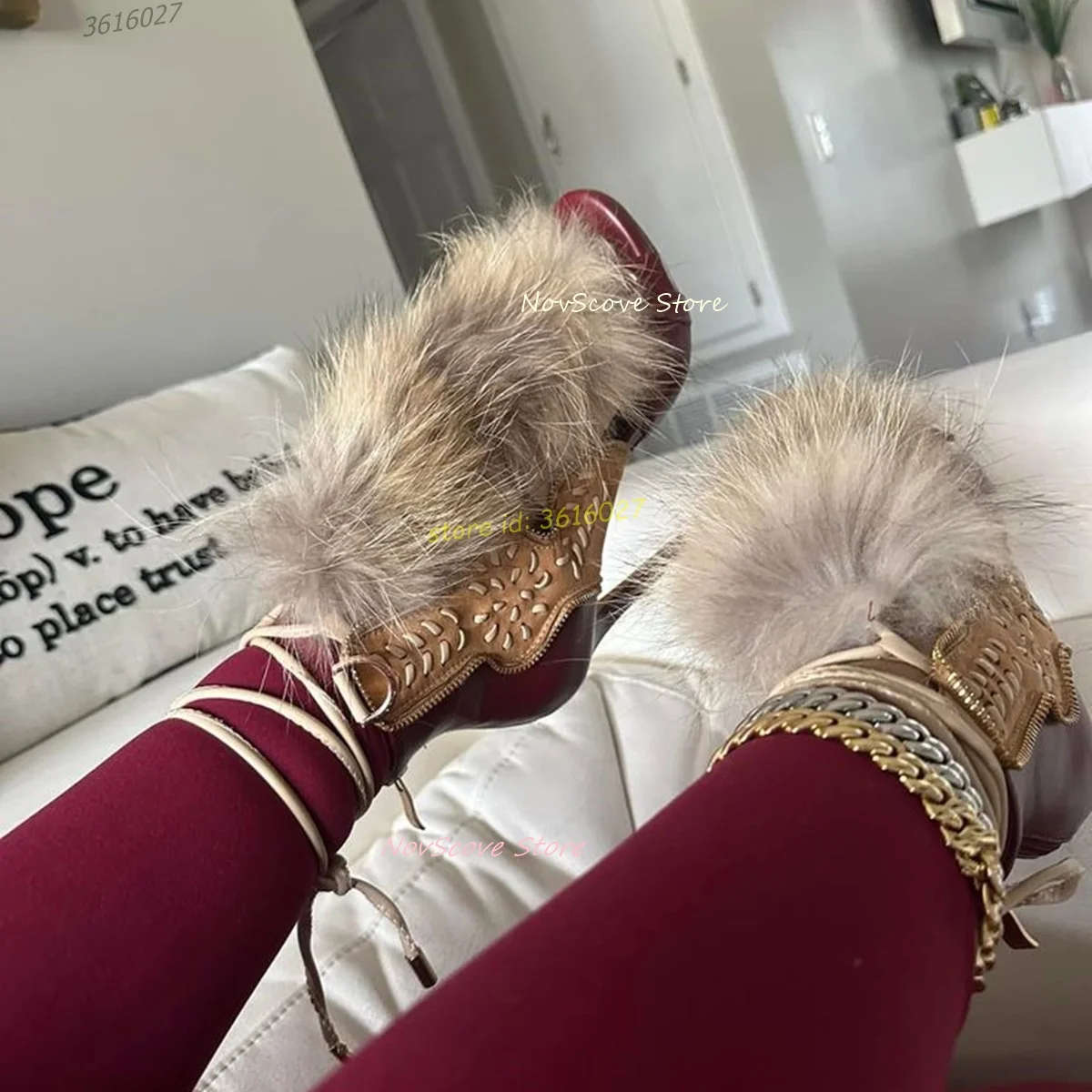 

Меховые сандалии на шнуровке с открытым носком, туфли на высоком каблуке-шпильке с вырезами, босоножки до щиколотки с вышивкой, винтажные туфли на меху разного цвета