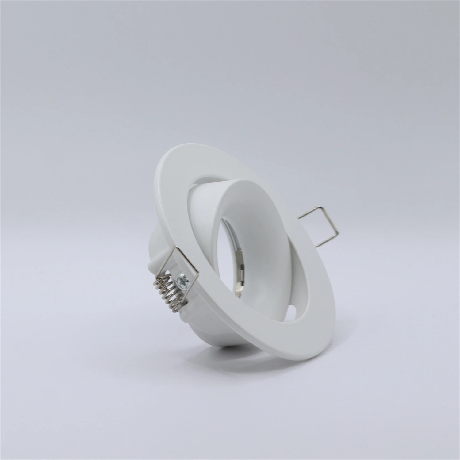 Downlight Fixture GU10 Round White LED Recessed Ceiling Light Frame for Ceiling and Cabinet,Hole Cutout 85-90mm