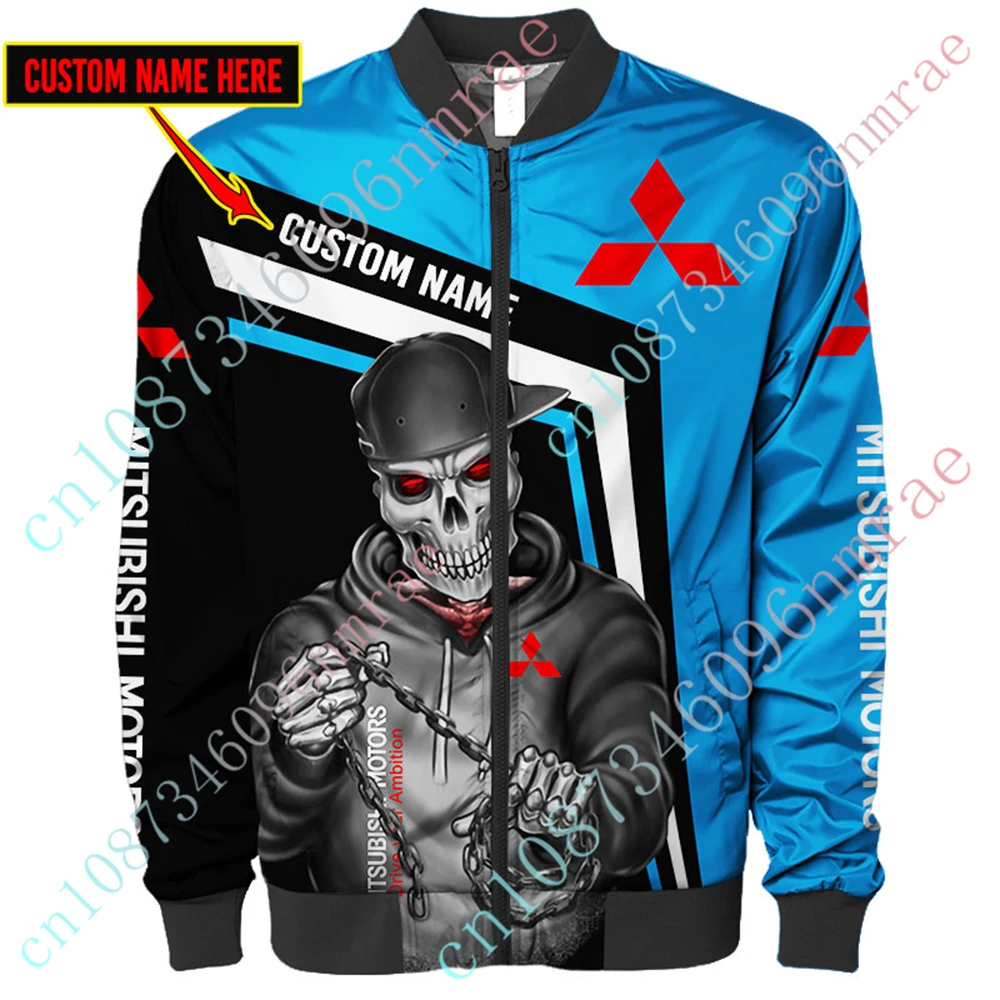 Mitsubishi Clothing Thick Coats Techwear Baseball Uniform Bomber Jacket Harajuku Jackets For Men Hip Hop Windbreaker Custom Logo