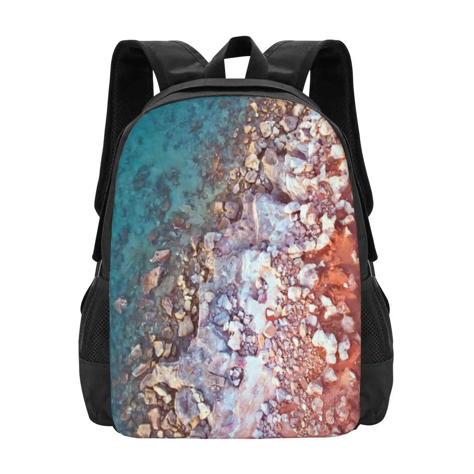 Gantheaume Rock Pattern Arrial Backpacks For School Teenagers Girls Travel Bags Gantheaume Sunset Aerial Pattern Western