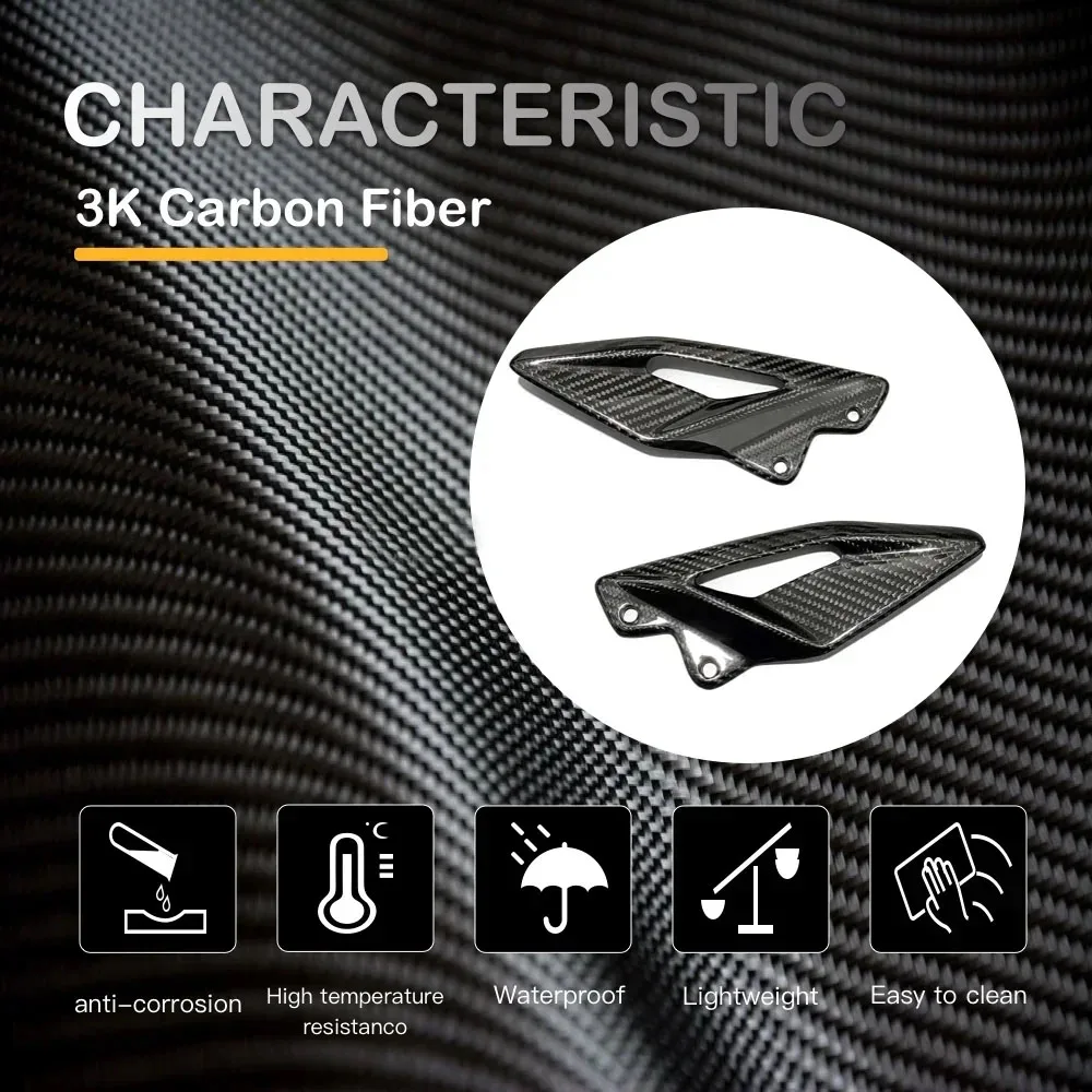 Защитные пластины для пятки из углеродного волокна для Triumph 765 R/765 RS (2016-2024) и S660 — аксессуары для обтекателей подножек мотоцикла