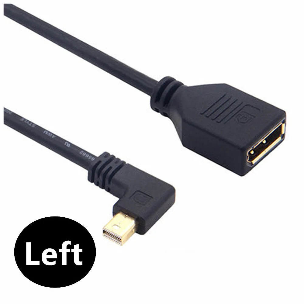 90 Degree Angled Up & Dwon & Left & Right  Thunderbolt Mini DisplayPort To DisplayPort Cable Mini DP Male To DP Female  30cm