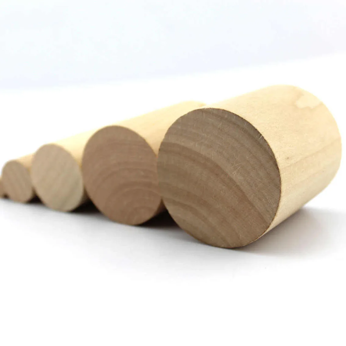 1-50Pcs Round Pine Wood Rod Diameter 10/20/30/40/50mm Length 55mm Solid Wood Strip DIY Model Material Accessories