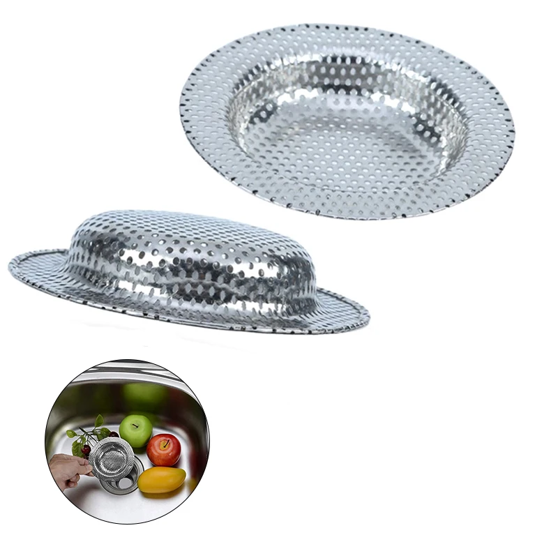 7cm/9cm/11cm Kitchen Sink Strainer Drain Hole Filter Trap Water Sink Strainer Stainless Steel Bath Sink Drain Waste Screen 1Pcs