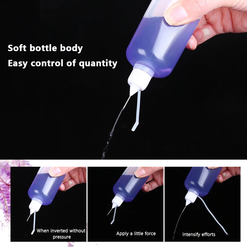 

2/5PCS 5ml 10ml 20ml 30ml 50ml 60ml 100ml PE Plastic Squeezable Tip Applicator Bottle Refillable Dropper With Needle Tip Caps
