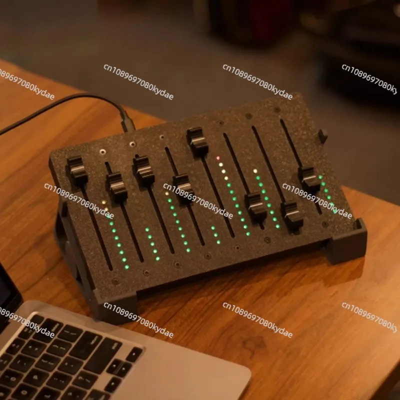 8 Channel DAW MIDI Fader Controller With VU Level Indicator Light For Studio Music Mixing Production