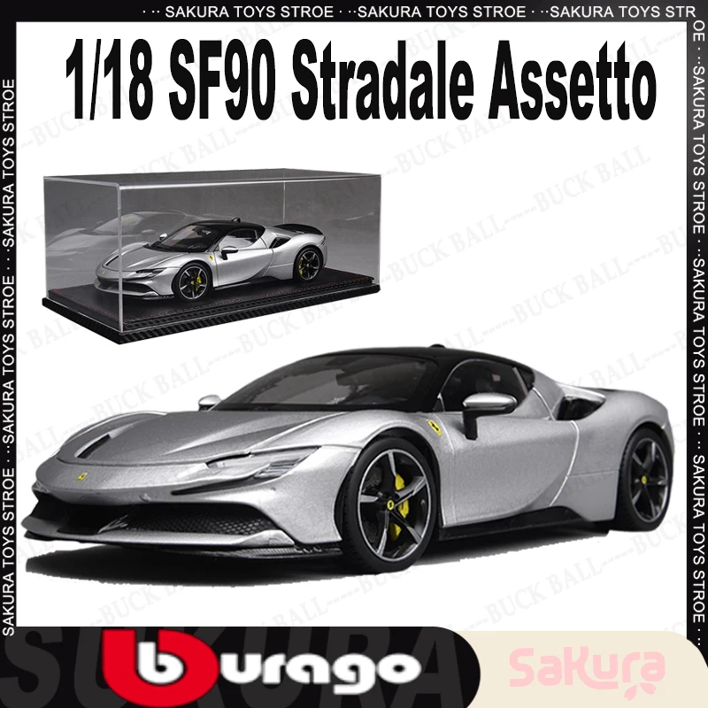 

New Bburago 1/18 Sf90 Stradale Assetto Car Model Ferrari Racing Diecast Model Edition Alloy Luxury Vehicle Collection Sf90 Toys