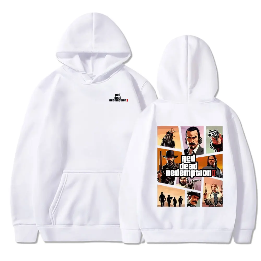 90s خمر الأحمر الميت الفداء 2 هوديس آرثر مورغان القوطية نمط هوديس الرجال النساء الهيب هوب ملابس الشتاء الربيع الشارع الشهير