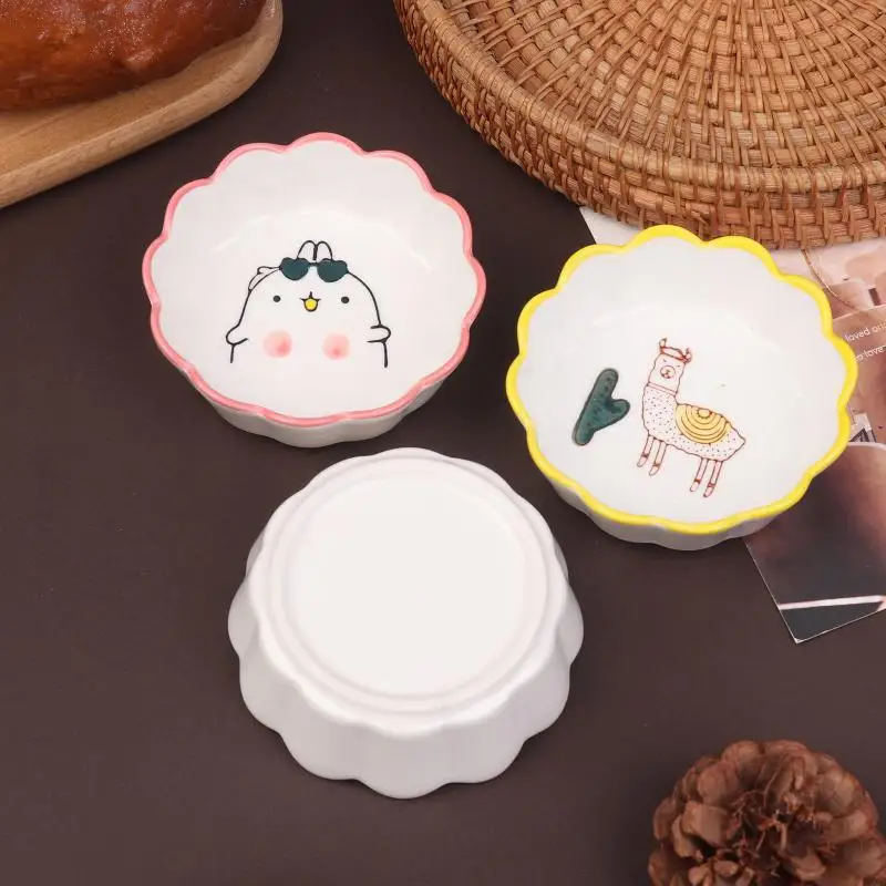 Ceramic Condiment Dishes Japanese Style Plates For Soy Sauce Vinegar Spices, Microwave Dishwasher Safe For Home Kitchens