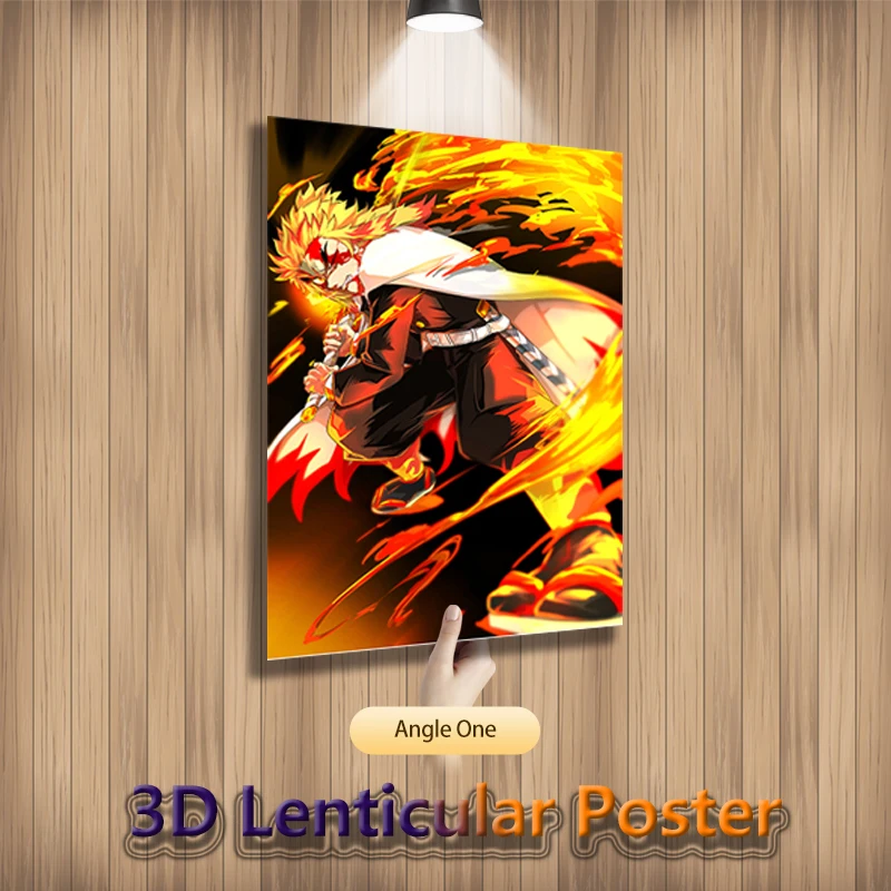 Rengoku Akaza Demon Slayer Anime 3D Motion Lenticular Poster For Room Decor Art Print(Without Frame)