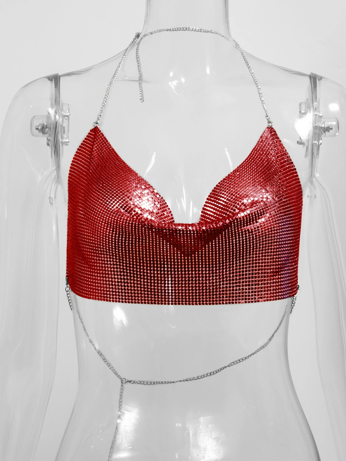 Sexy stampa leopardata y2k vestiti con paillettes in metallo crop top donna estate corpo spiaggia halter canotta hotwife party top abiti da festival