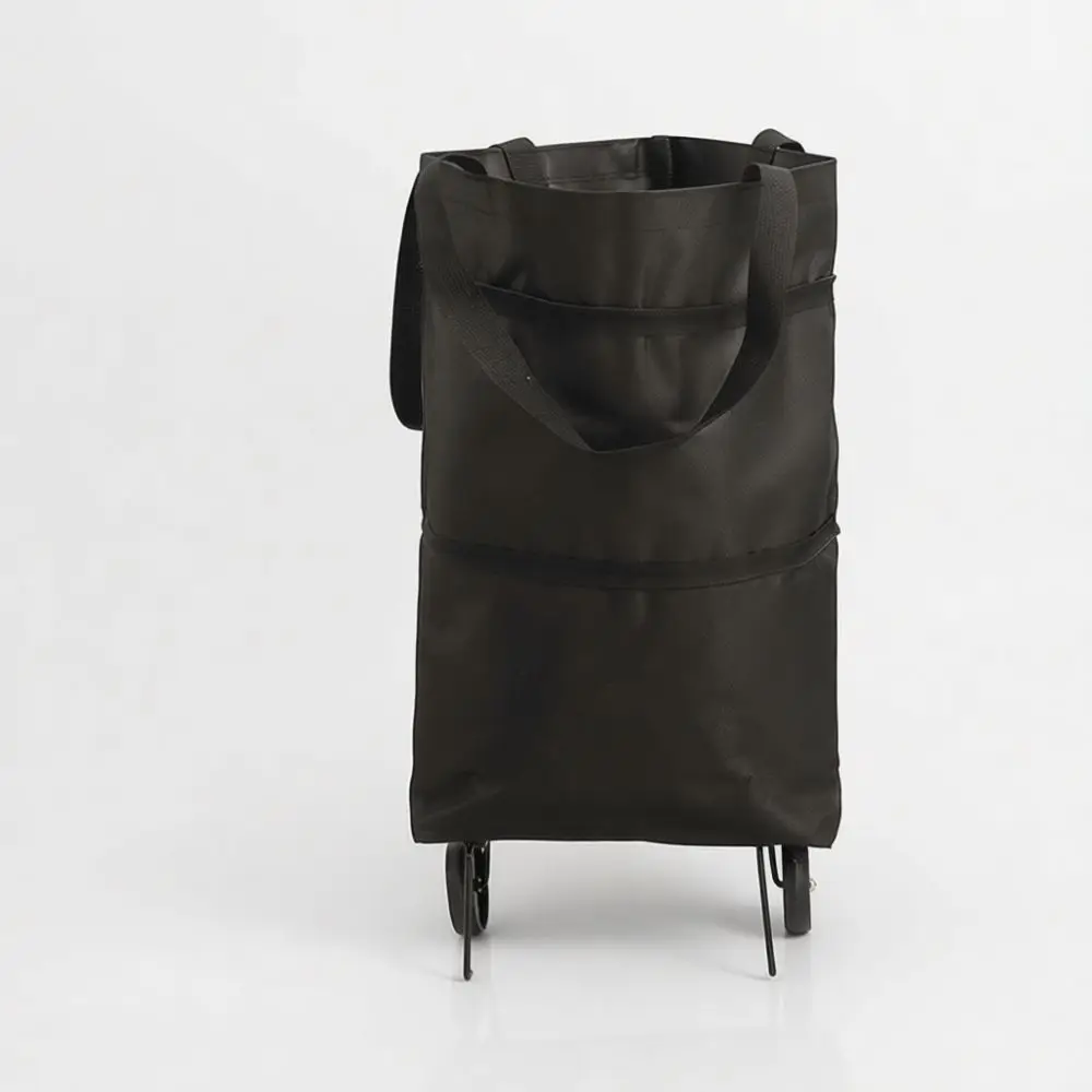 Portable Foldable Shopping Bag With Wheels Large Capacity Collapsible Grocery Cart Utility Trailer Luggage Organizer For Market