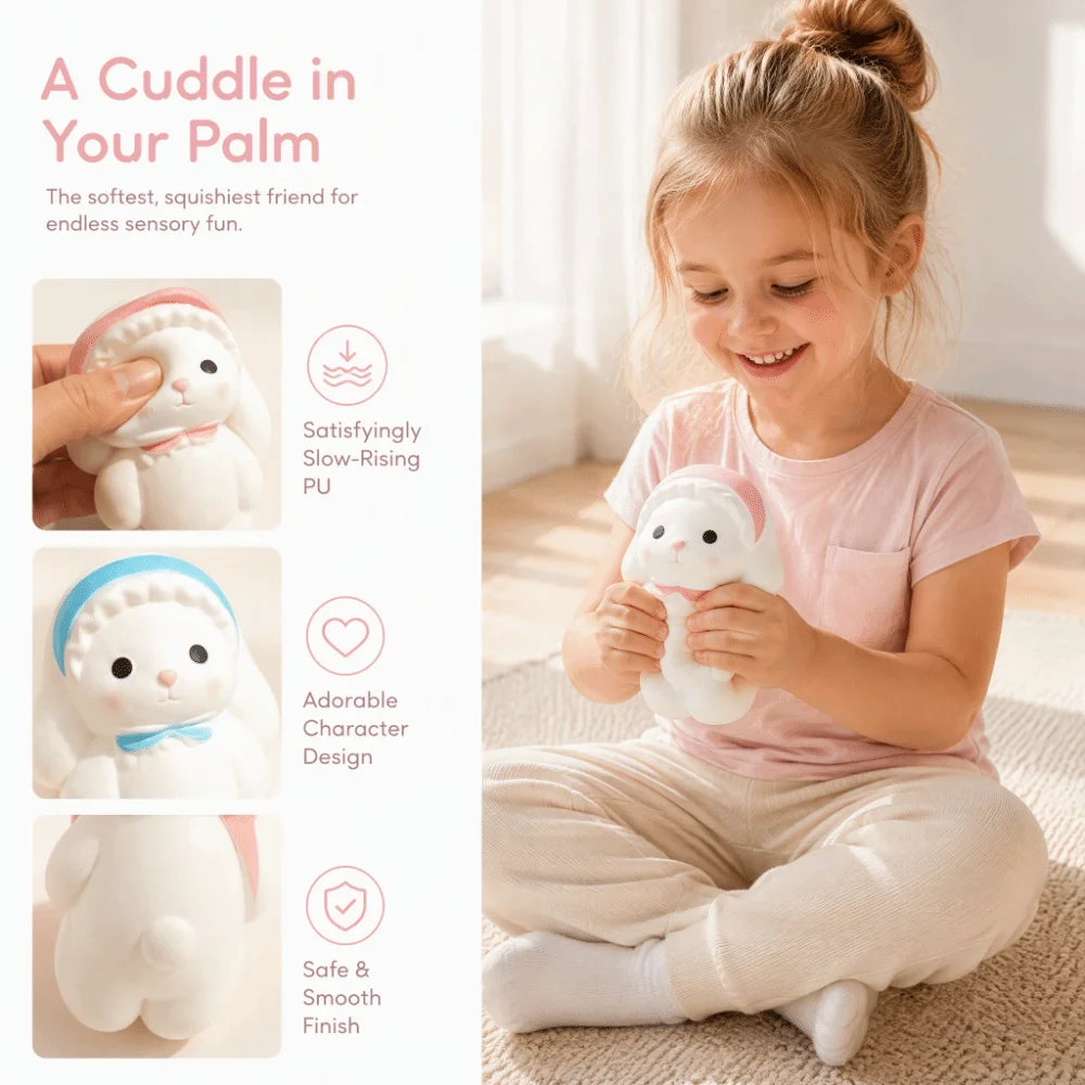 Slow Rebound Rabbit Squishy Super Soft Assorted Colors Bunny Squeeze Slow Rising Cute Rabbit Slow Rising Birthday Gifts