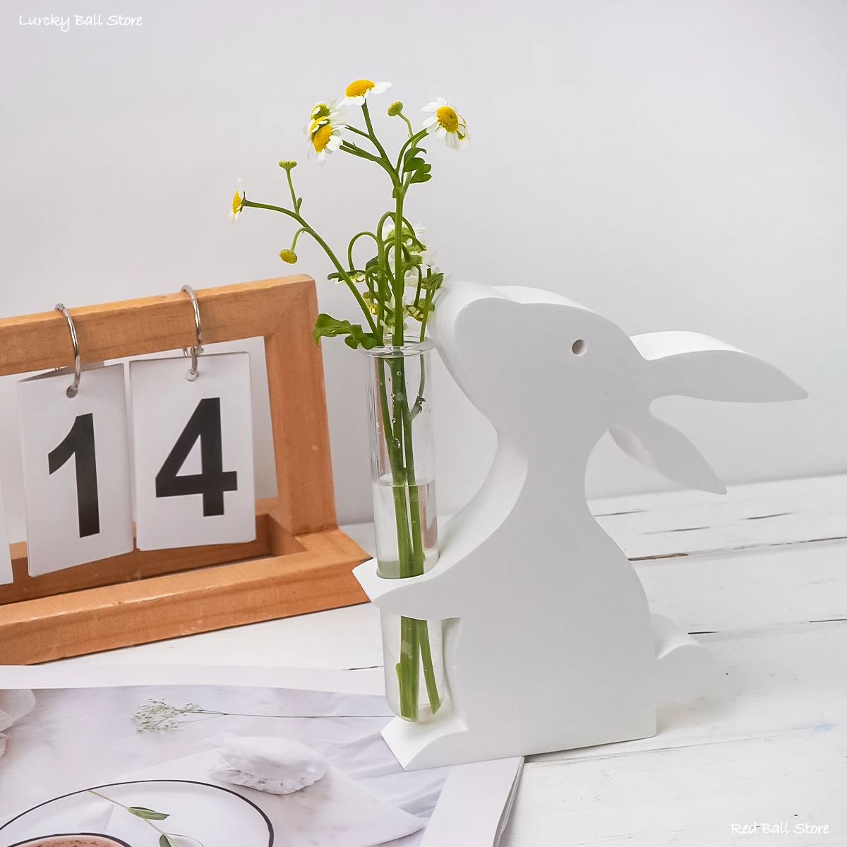 Rabbit Hydroponic Vase Silicone Mold Easter Bunny Decoration Flowerpot Vase Concrete Mould Test Tube Flower Pot Molds Home Decor image 6