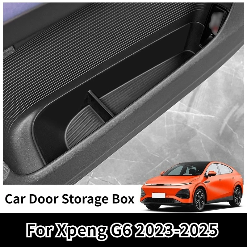 

For Xpeng G6 2023-2025 Door Side Storage Box TPE Front Rear Door Handle Organizer Tidying Cup Holder Storage Box Car Accessories