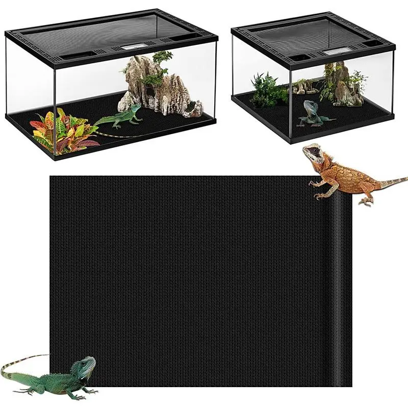 Reptile Terrarium Liner Cuttable Non-Adhesive Waterproof Substrate Mat Tank Accessories for Bearded Dragon Lizard Tortoise Gecko