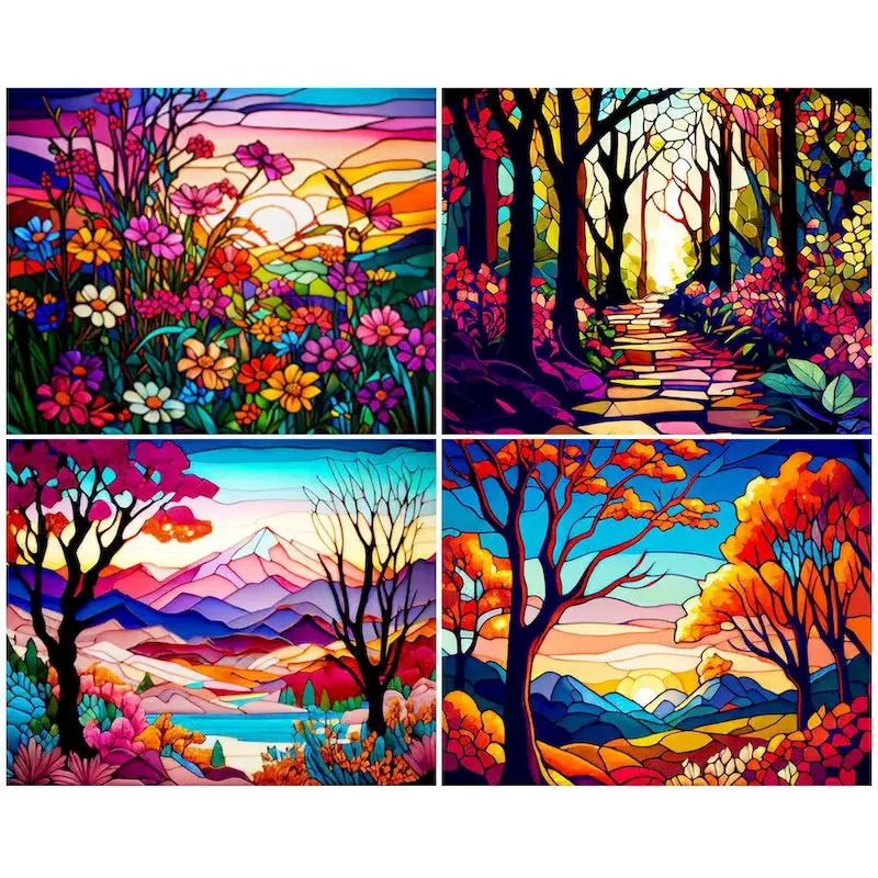 

GATYZTORY Diy Painting By Numbers Unique Gift Colorful Tree Picture Drawing On Canvas Handmade Acrylic Paints Kit Home Decors