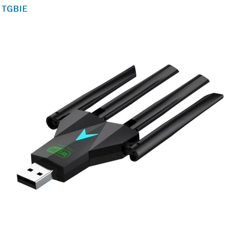 [TL]Dual Band High Speed WiFi USB Adapter 6800Mbps 2.4G/5G 4-Antenna Wireless Receiver for All Desktop Laptop Use