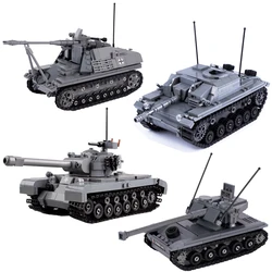 MOC World War II Military Tank Series 4 Tank US M26 Heavy Tank Small Particle Building Block Children's Toy Birthday Gift