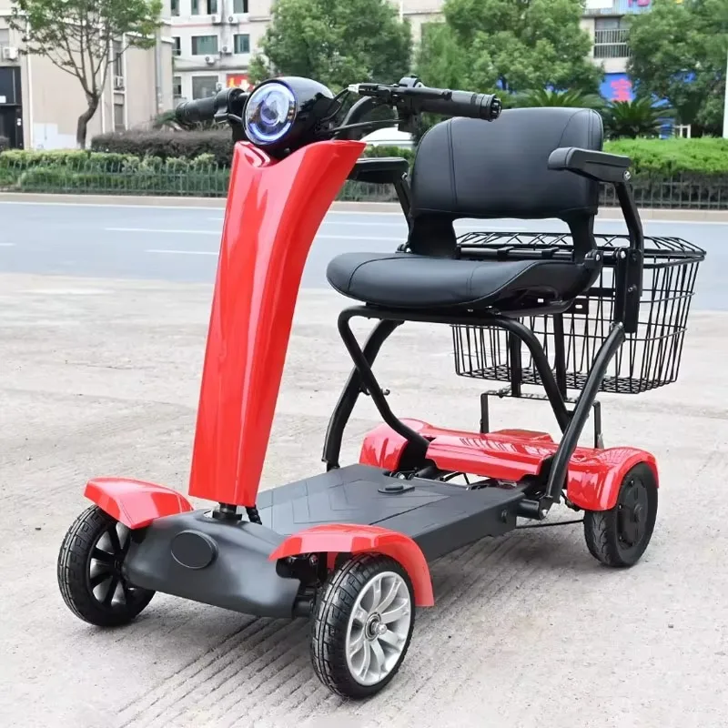 

Легкий 4-колесный электрический скутер для инвалидов с автоматическим складыванием и дистанционным управлением