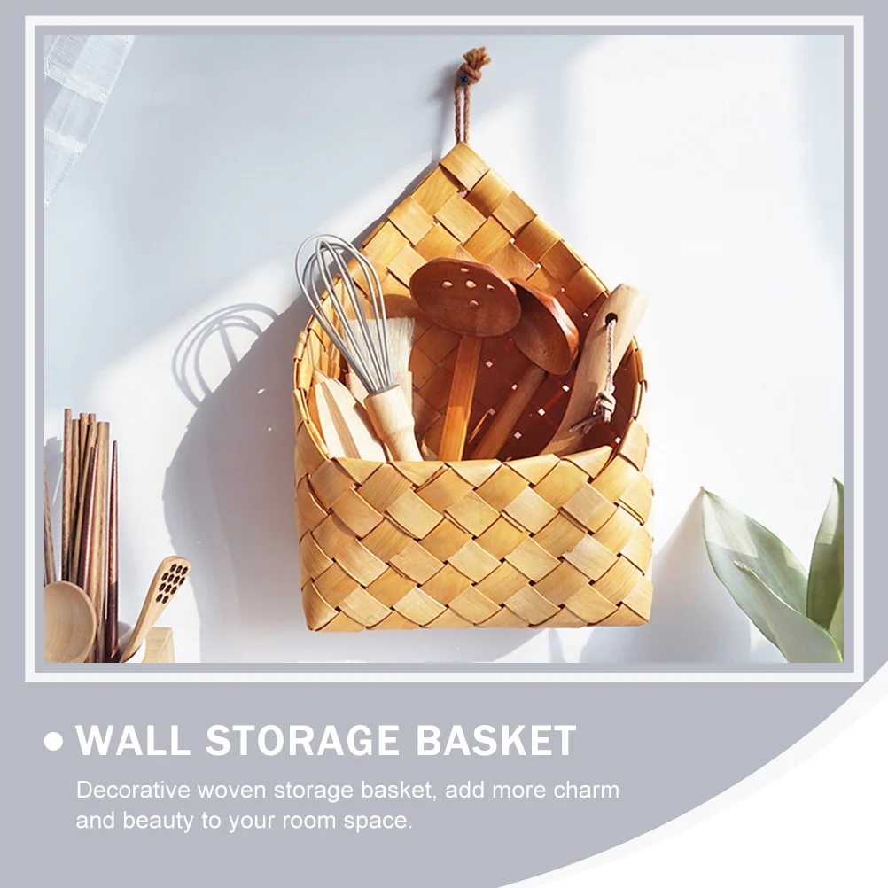 

1pc Letter Hand Woven Wood Flower Holder For Potted Plants Wall Hanging Storage Basket Household Decor Hanging Flower