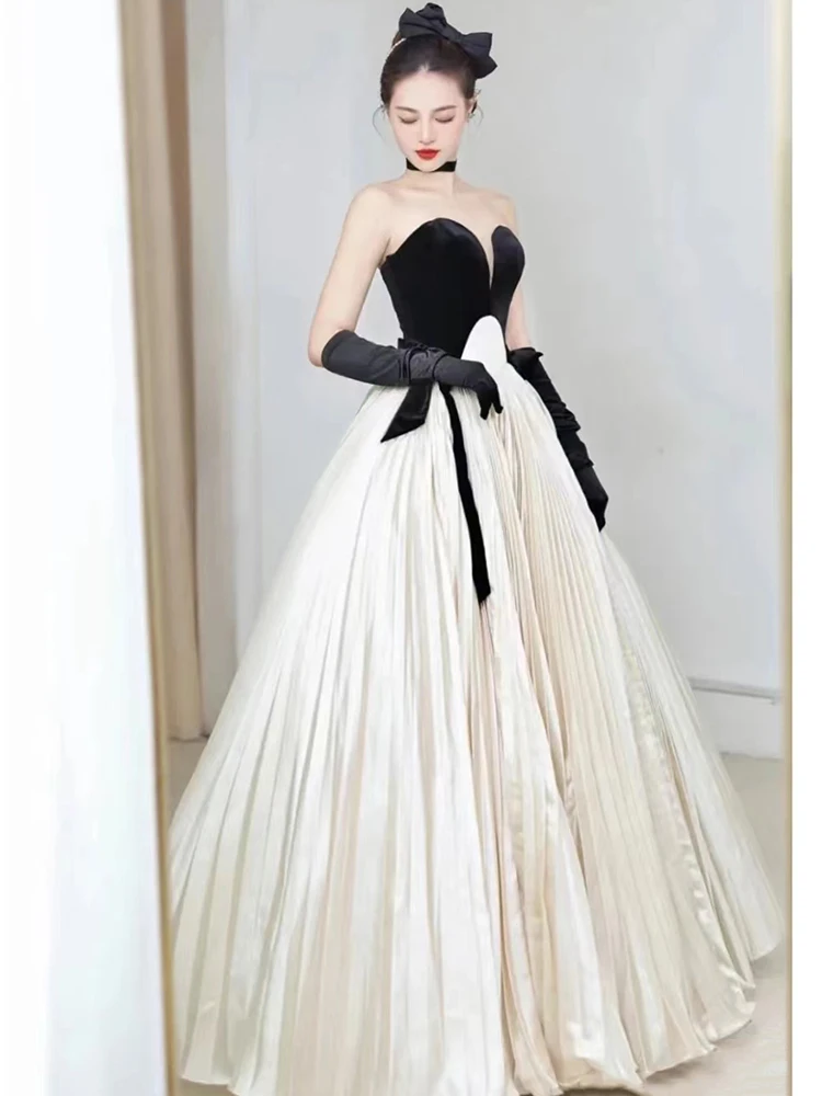 ヘベスタイル ベルベット イブニングドレス レディース ブラック 高級 ホステス 結婚式 セレモニー パフォーマンス 会社 年次総会 飲酒式典