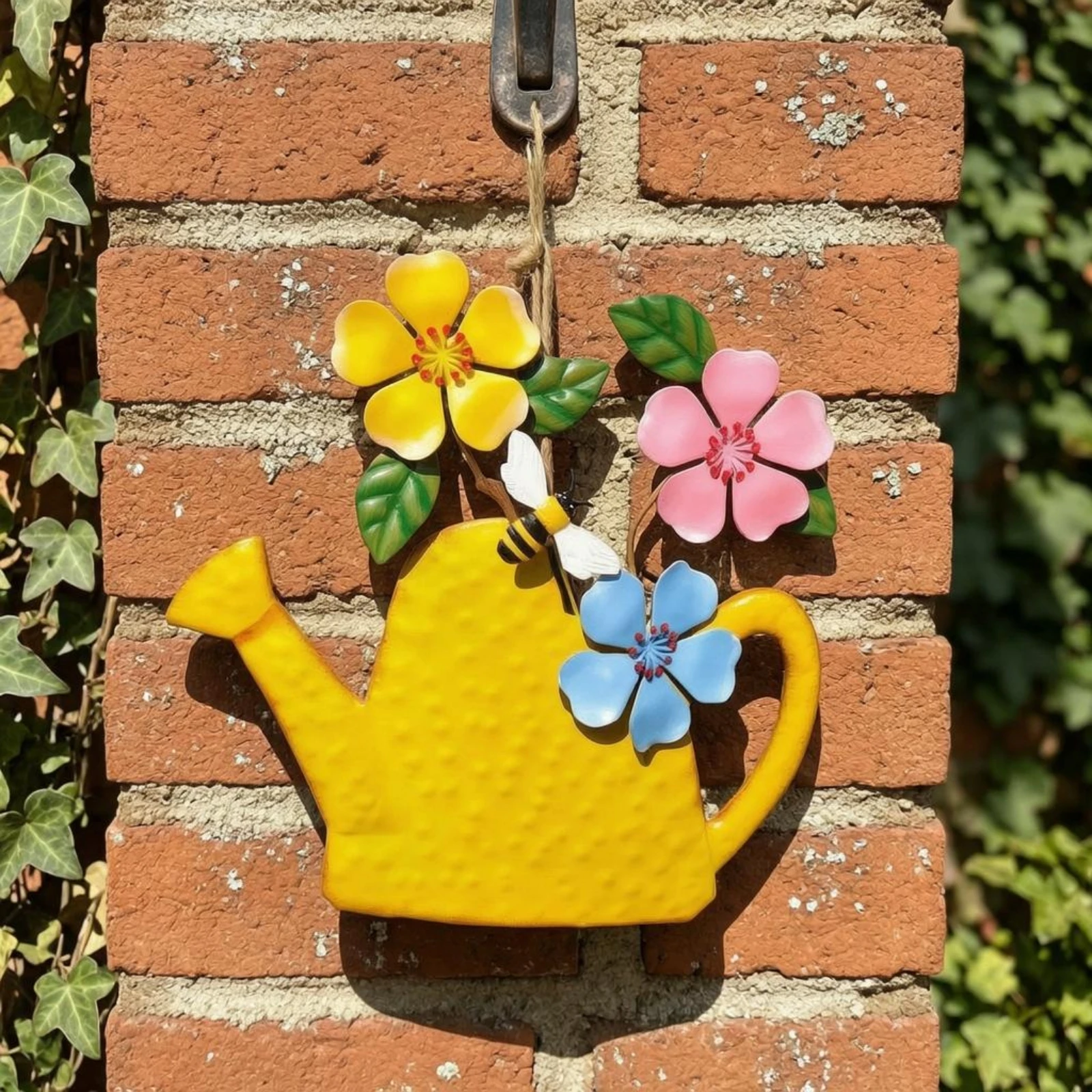 Watering Can Wall Art Handmade Metal Watering Can Decor Iron Flower Wall Decor Outdoor Home Decoration Rustic Farmhouse Style view 4