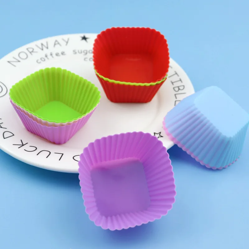 Single Square, Silicone Muffin Cup, Cake Mold, Jelly Pudding Mould XG1135