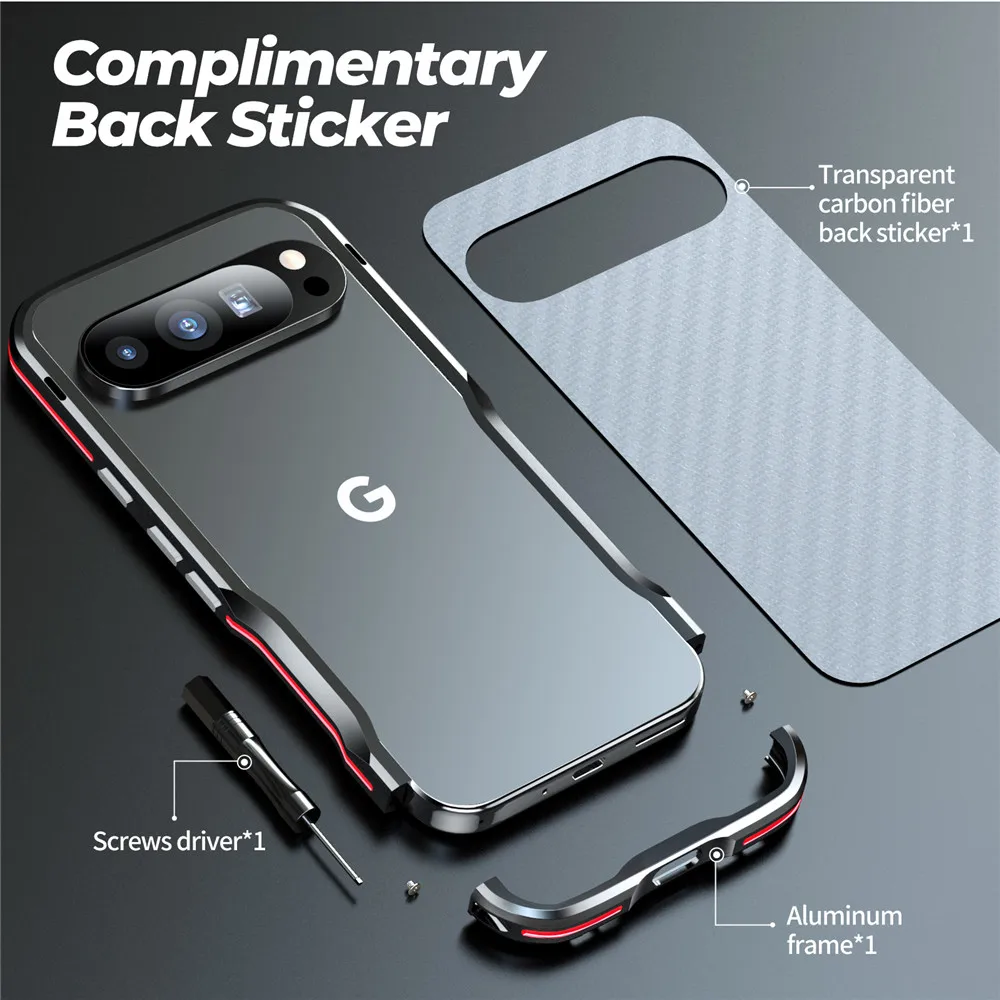 Originale LUPHIE Metal Bumer per Google Pixel 9 Pro XL Case Frame alluminio leggero antiurto Skin