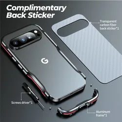 Luxury Aluminum Metal Bumper Case for Google Pixel 9 Pro XL Hard Frame Shockproof Protective Cover Shell For Google Pixel 9