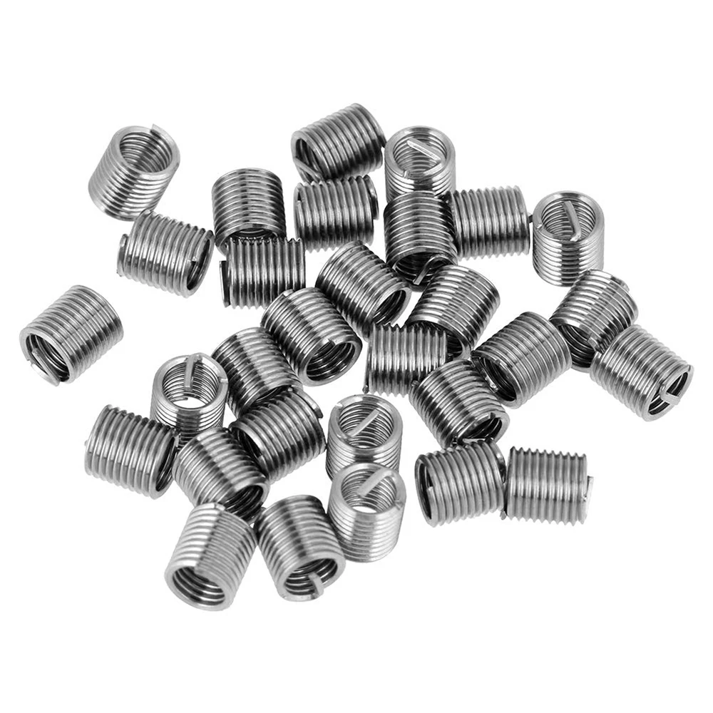 30-teiliges Reparatur-Einsatz-Set für Schräggewinde aus Edelstahl, M5/M6/M8 Vollgewinde, Blechschrauben-Hülsen-Set für Reparatur und Gewinde – Detail 1