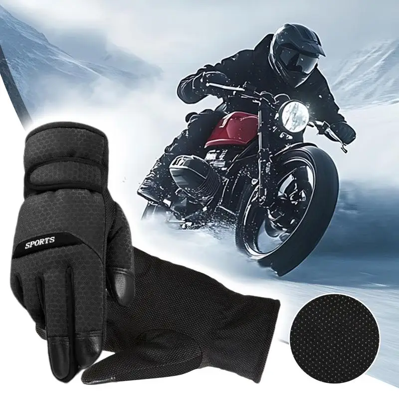 Men's Motorcycle Gloves Womens Winter Gloves Waterproof Motorcycle Windproof Thermal Gloves Motorbike Gloves Anti-Slip