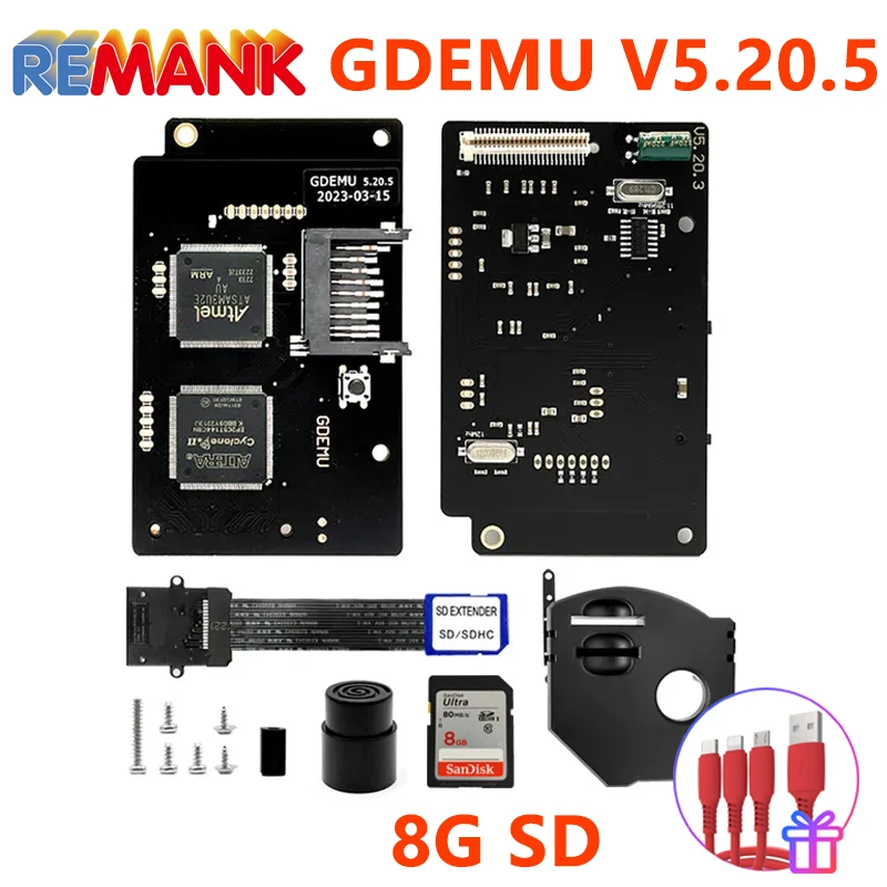 REMANK 8G GDEMU Set V5205 V515b For SEGA Dreamcast Optical Drive Emulation Remote Card Mount Kit for DC Console GDU VA1 Board