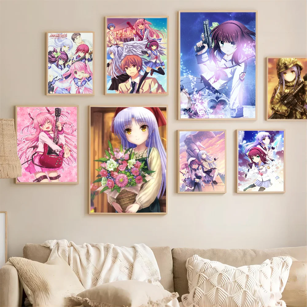 Carteles de películas clásicas de Angel Beats, lindo Tachibana Kanade, póster de calidad HD, arte de pared, pintura, estudio, decoración del hogar Nórdico