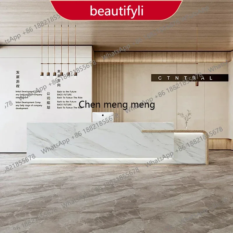 

01A Роскошная офисная стойка ресепшн, ресторанный пюпитр, роскошная информационная стойка ресепшн, минималистичный стол, мебель в стиле постмодерн