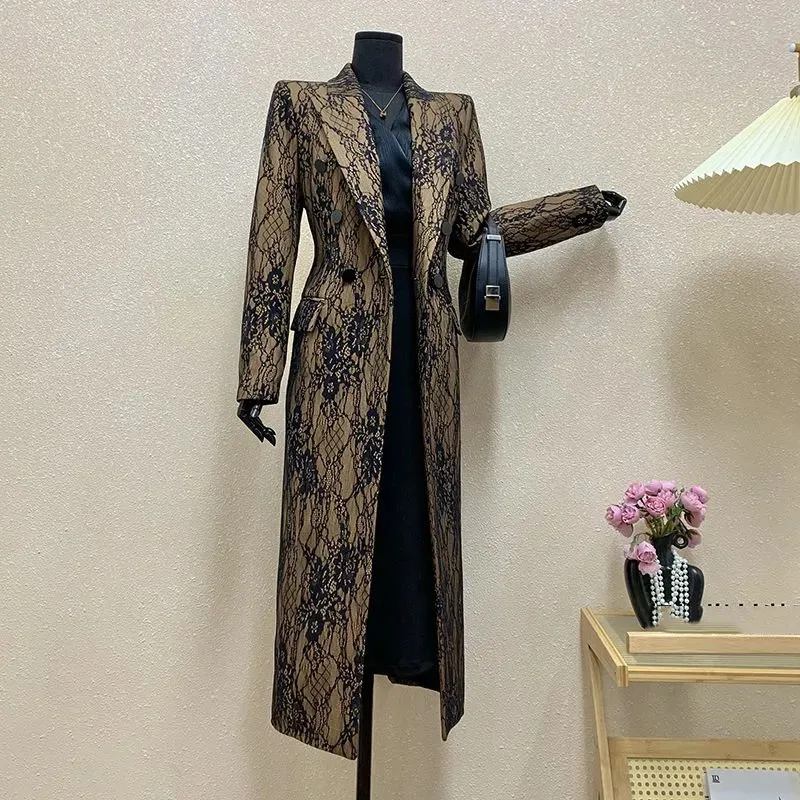 Double-Dreasted Slim Light Luxury Fashion Women's Clothing Trench Coat 2026 Spring Autumn New Temperament Women Trench Coat H678