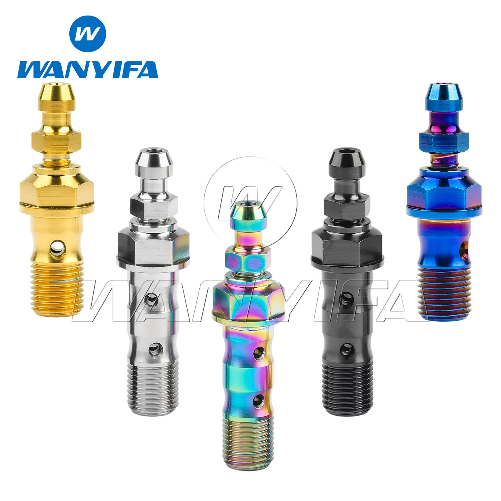 Wanyifa Titanium Bolt M10X1.0/1.25Mm Pitch Single/Double Hole Clutch Universal Joint Bolt for Brembo Brake Lines Motorcycles