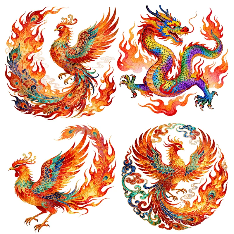Three Ratels CD255 Colorful Flame Phoenix wall stickers for home decoration IPAD decals car decals waterproof