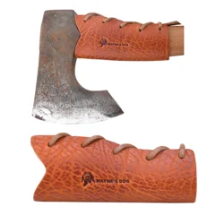 Leather Axe Handle Guard Leather Hatchet Collar Protection Holder for Camping, Hiking, Hunting