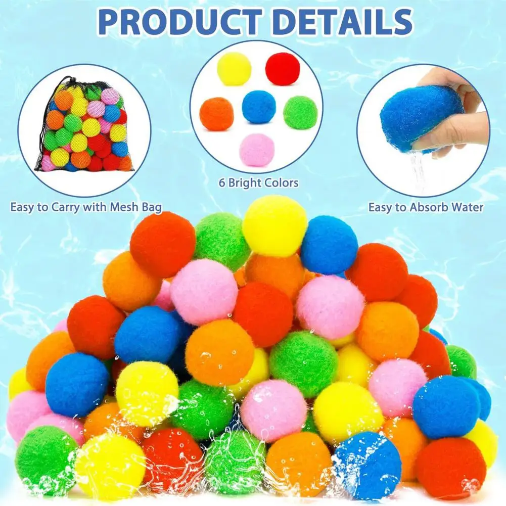 Palline d'acqua riutilizzabili Palloncini d'acqua riutilizzabili per feste in piscina Palline antispruzzo a riempimento rapido per bambini Assorbenti all'aperto per l'estate