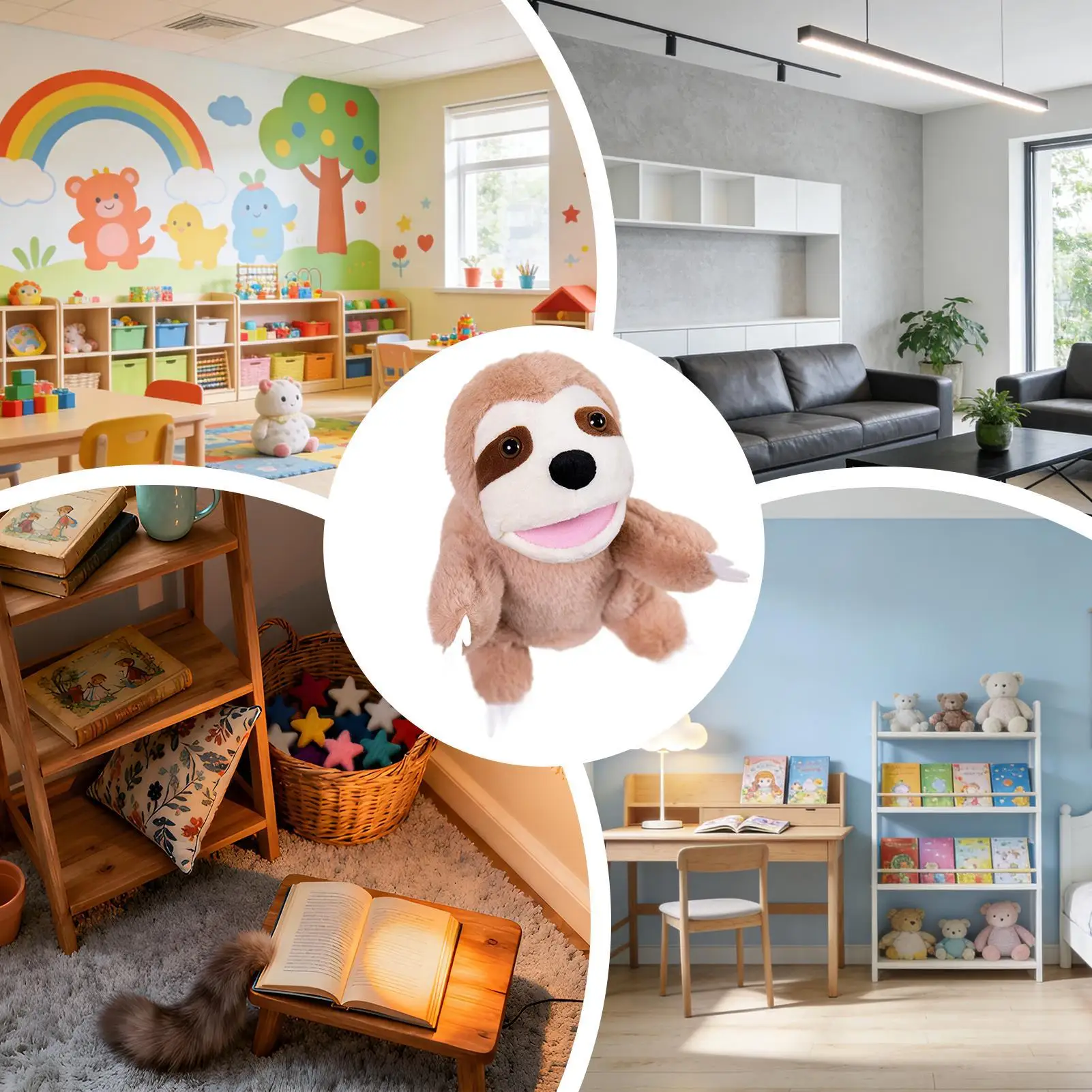 Burattini a mano per bambini Simpatico peluche interattivo morbido con bocca aperta Burattini animali per bambini Ragazzi Ragazze Amici di famiglia