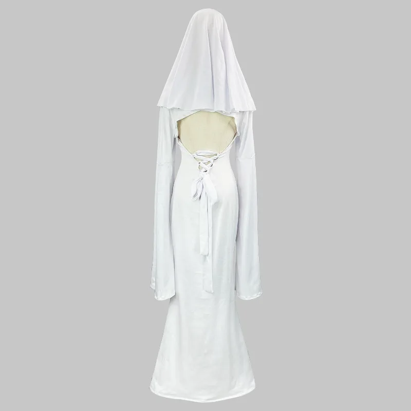 Ghost Girl Cosplay Costume Ghost Princess Holiday Cross White Wedding Backless Dress Women Two-piece Slim Fishtail Skirt Tight