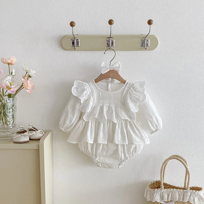 

Детское платье-комбинезон с длинным рукавом для девочек, осенняя новинка, на 100 дней, на выписку, на первый месяц, в стиле принцессы