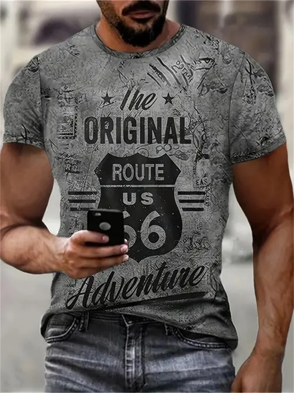 Men's Casual And Chic Stripe Pattern Print T-shirt With Crew Neck And Short Sleeve Cool Tops For Summer Leisurewear And Outdoor