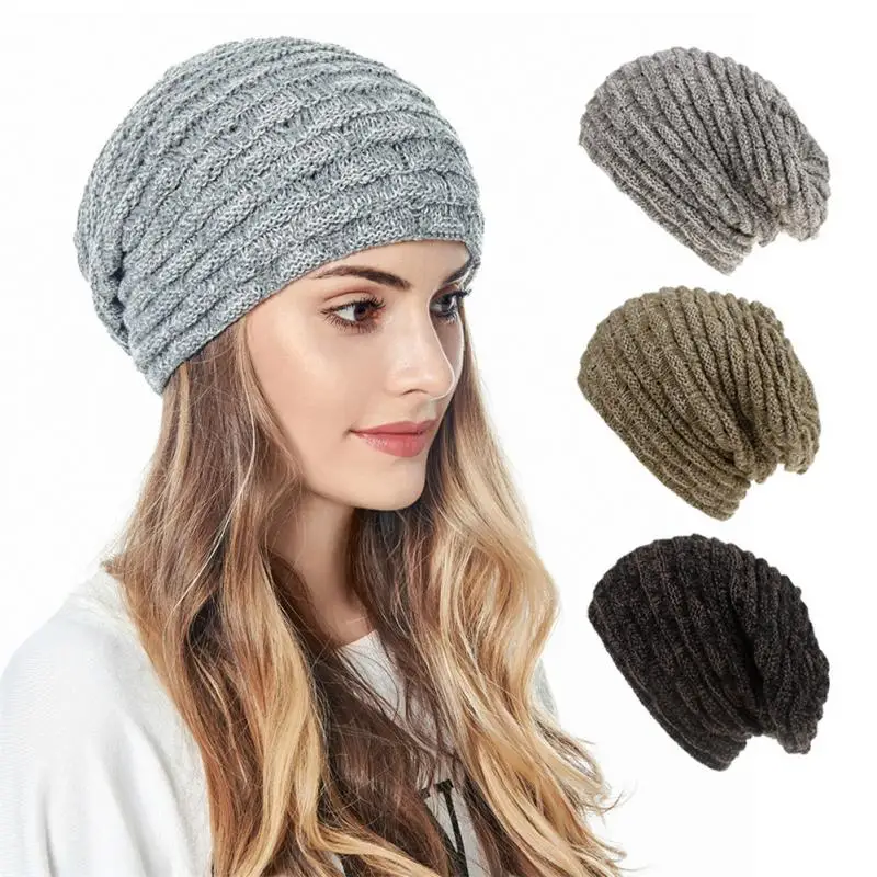 New Knitted Hat Woolen Yarn Men\'s Women\'s Vintage Style Beanies Diamond Plaid Autumn Winter Woolen Hat Warm Accessories