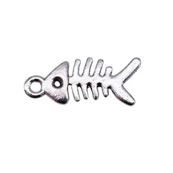 WYSIWYG 40 stücke 16mm Vintage Fishbone Anhänger Charme Für Schmuck Machen Antike Bronze Farbe Fisch Knochen Anhänger Charme Fisch knochen