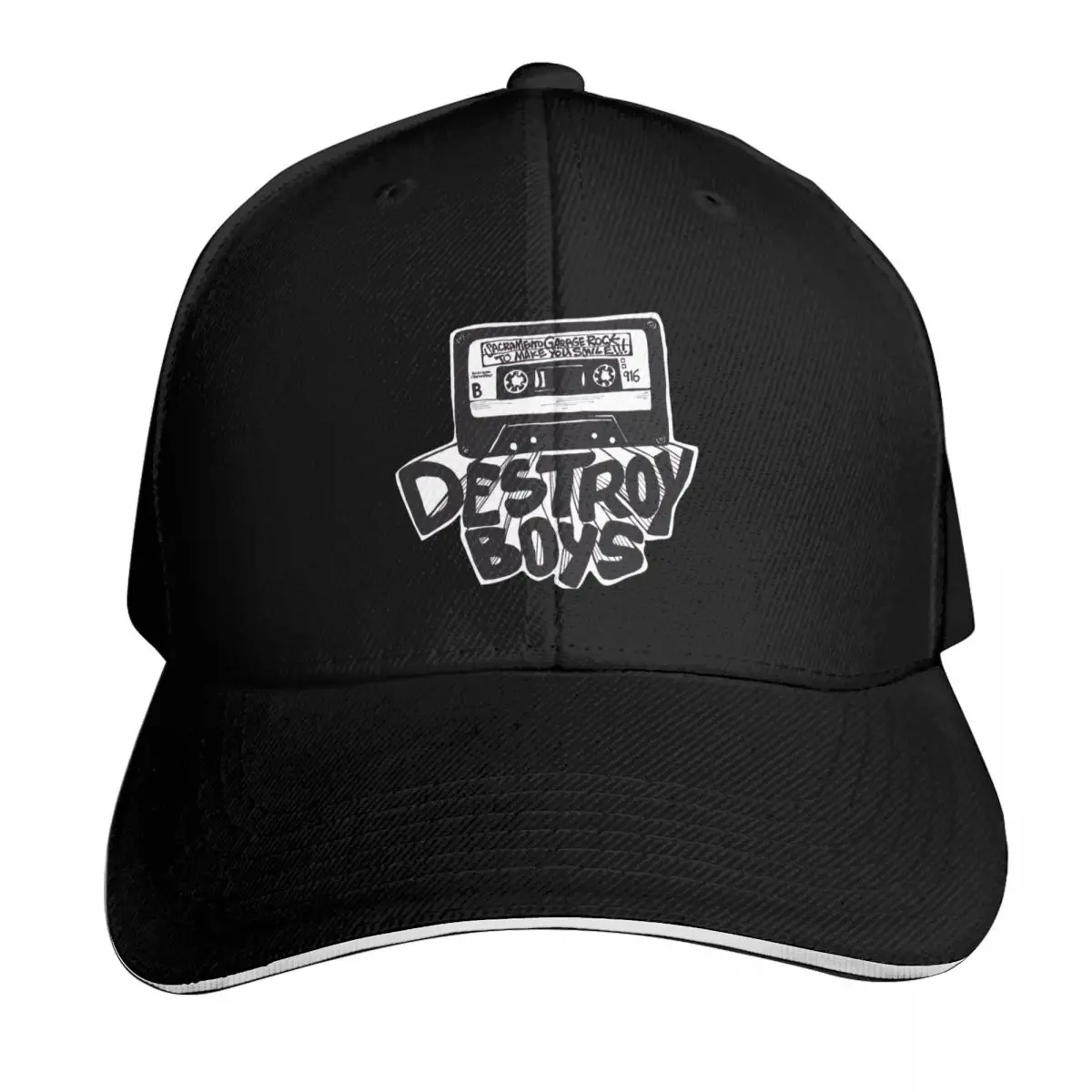 Destroy Boys Logo white Baseball Cap Lightweight Packable Gift for Him Her Casual Daily Wear