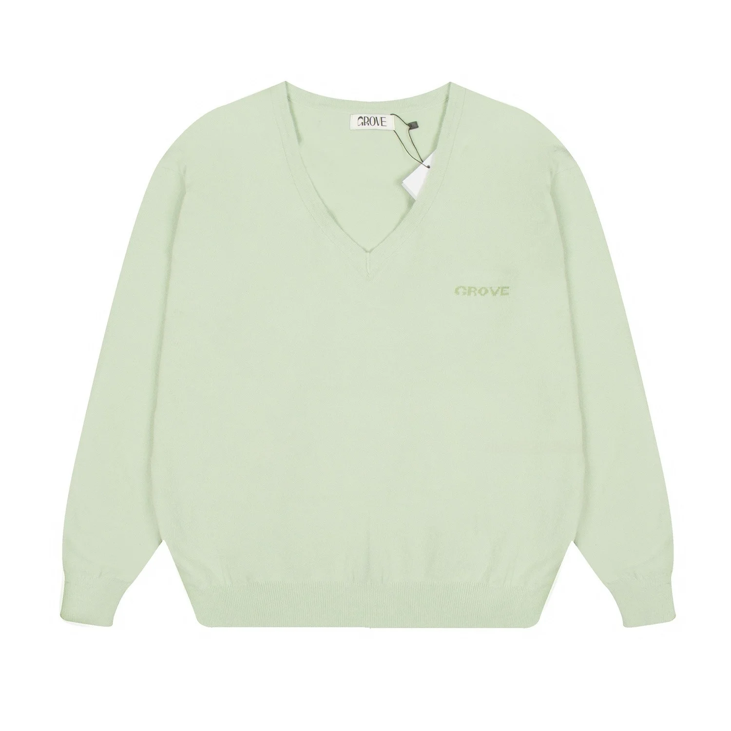 Grovev-neck sweater green