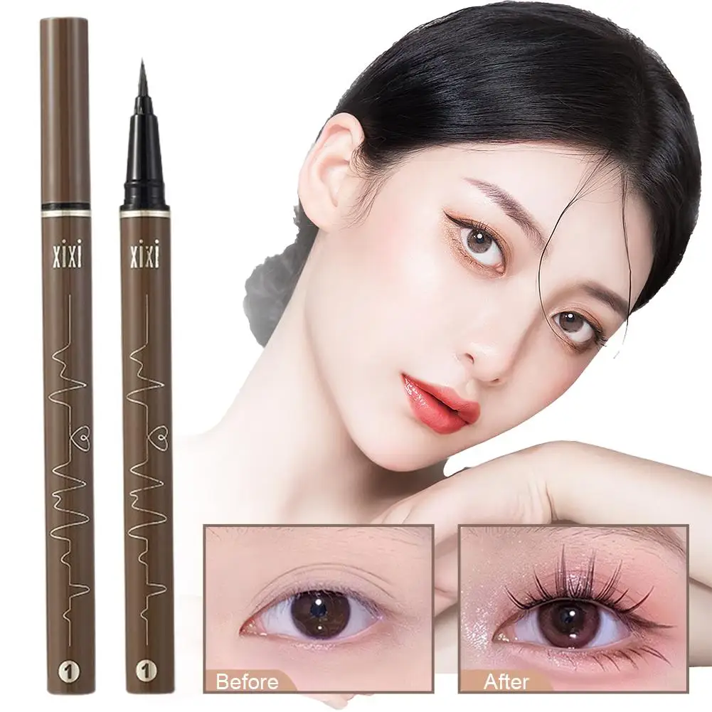 Caneta delineadora fosca, maquiagem à prova d'água de longa duração, lápis líquido de secagem rápida, cosméticos femininos, delineador ultrafino suave b z1p2