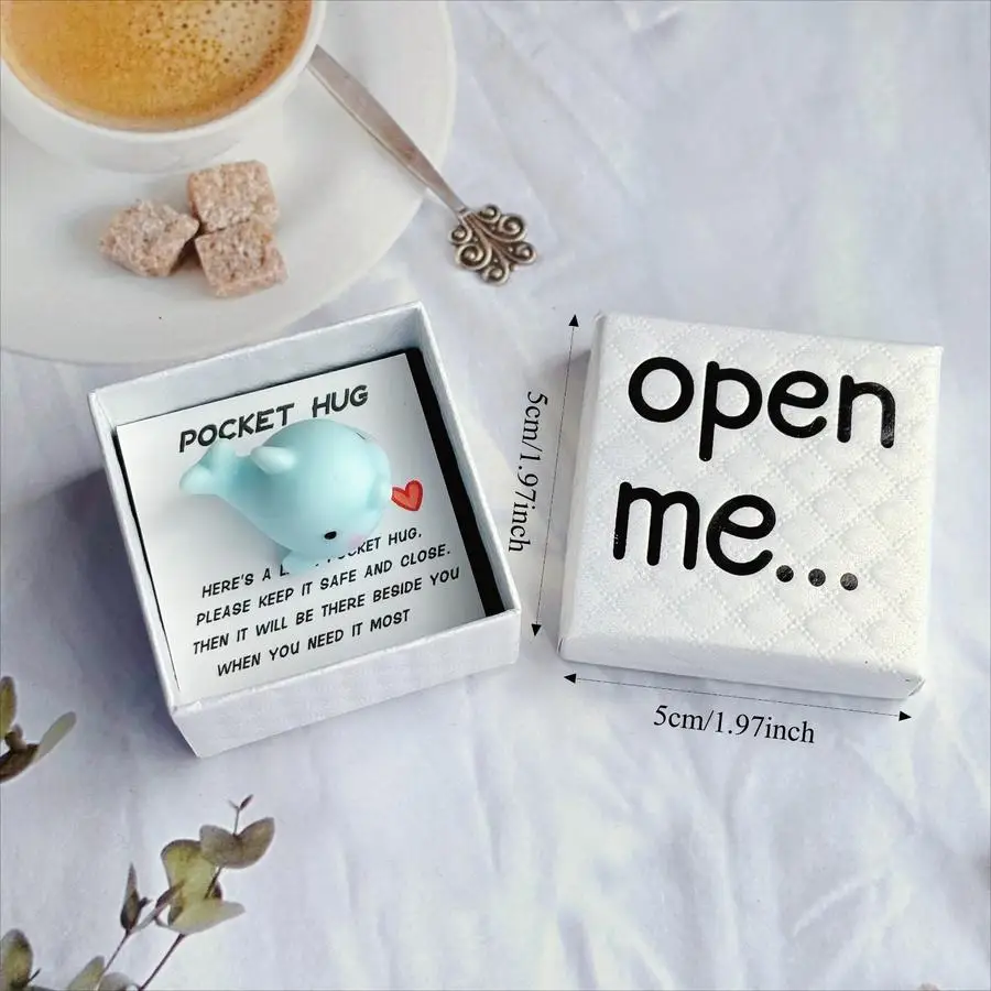 1/5/10/20/50/100pcs Pocket Hug Mini Whale Surprise Gift Box with Flip-Top Lid & Heartwarming Card - 